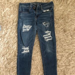 American Eagle Distressed Medium Wash Jeggings